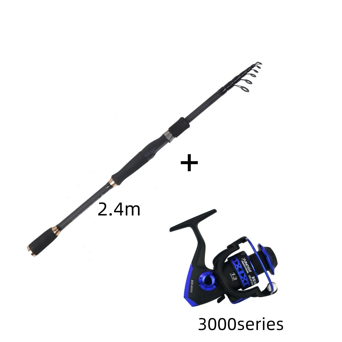 Rynx | Telescopic rod fishing rod Straight handle set 2.4m