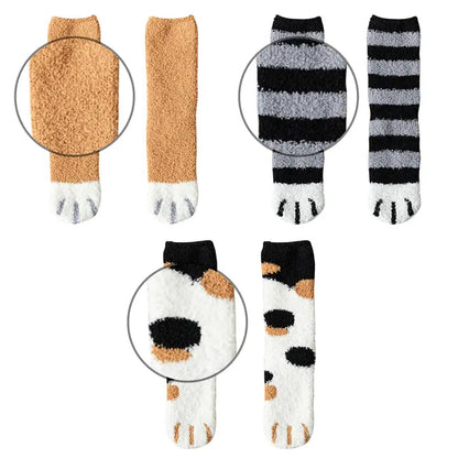 Rynx | Cozy Cat Paw Socks – Plush Fleece Ankle Socks with Elastic Fit