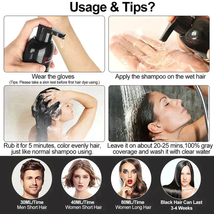 RYNX | Black Hair Dye Shampoo (Ayurvedic No Side Effect)