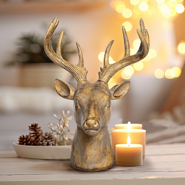 Rynx | Antique gold deer head symbol