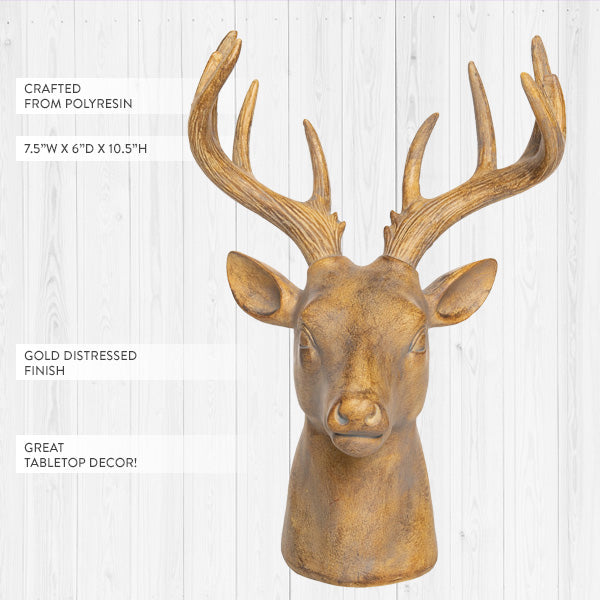 Rynx | Antique gold deer head symbol