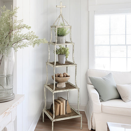 Rynx | Cross Accent Four-Storey Shelf System