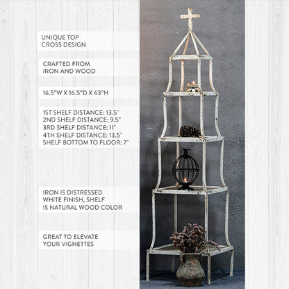 Rynx | Cross Accent Four-Storey Shelf System