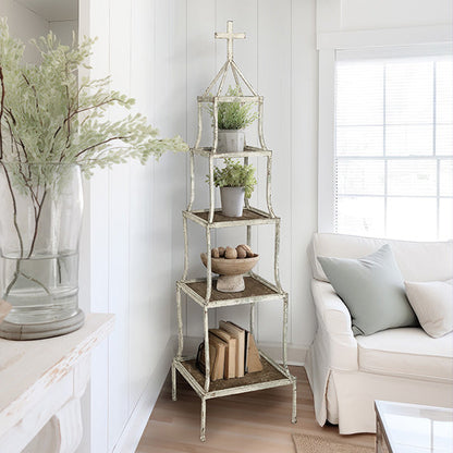 Rynx | Cross Accent Four-Storey Shelf System