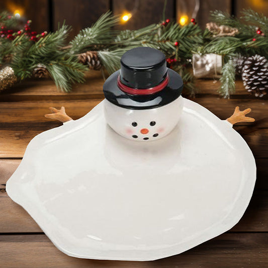 Rynx | Snowman Serving Plate with Dip Bowl and Spatula