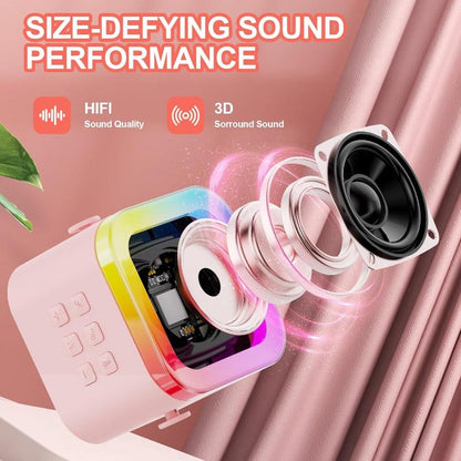 Rynx | Mini Karaoke Machine for Kids & Adults, Portable Bluetooth Speaker with Wireless Microphones and Fun Voice Change Features