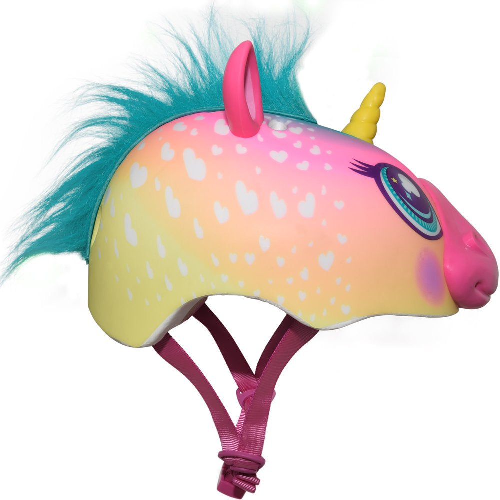 Rynx | Super Rainbow Unicorn Hair Bicycle Helmet, Kids 5+ (50-54Cm)