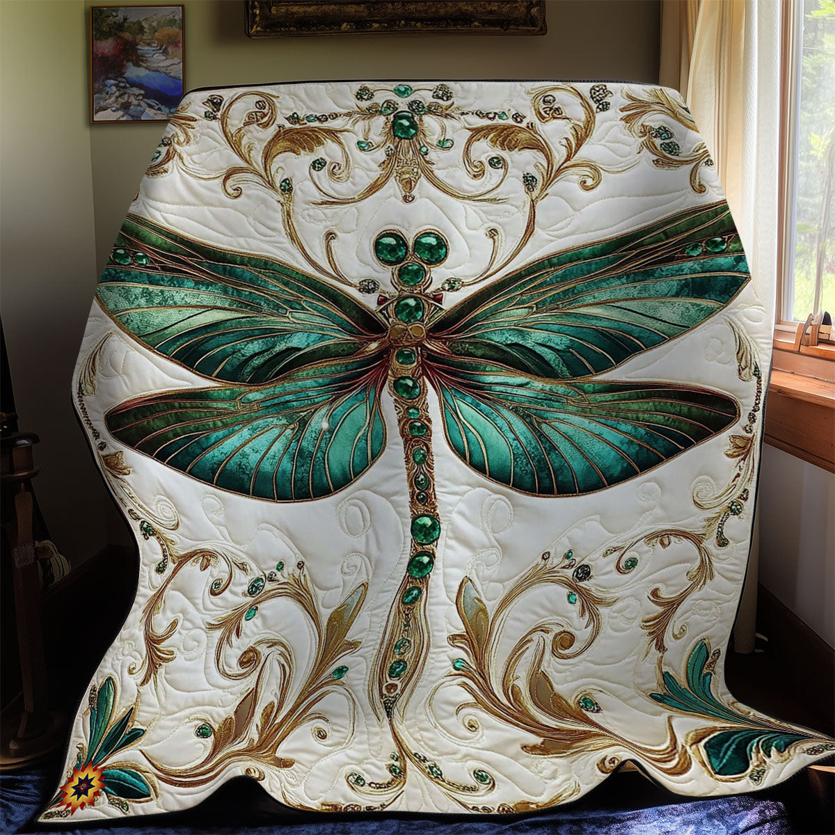 Rynx | Royal Green Dragonfly Quilt
