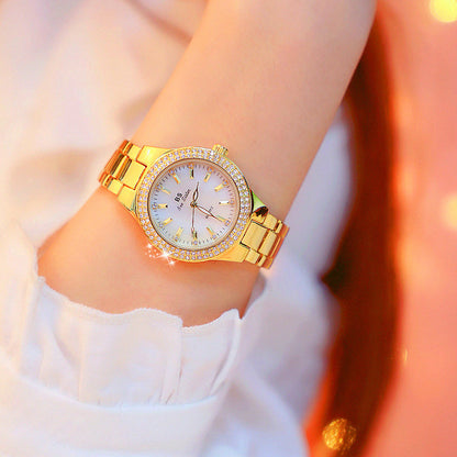 Rynx | Elegant luxury full diamonds small dial steel strap quartz watch