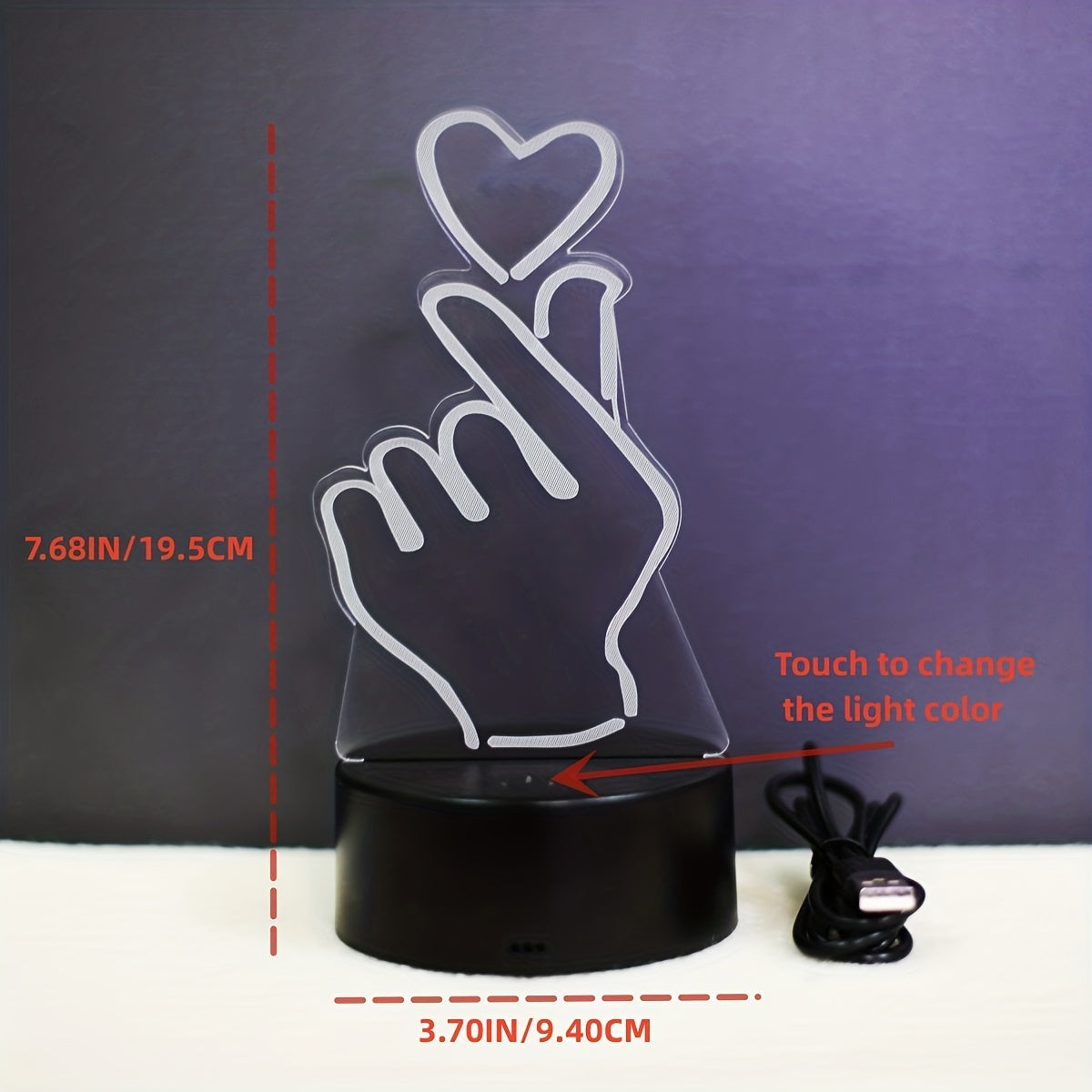 Rynx | IllumiHeart - 7-color LED Night Light with Touch Control