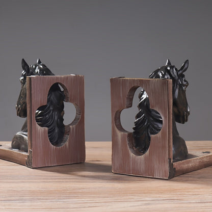 Rynx | HorseHead - Wooden Head Bookends for Modern Decoration