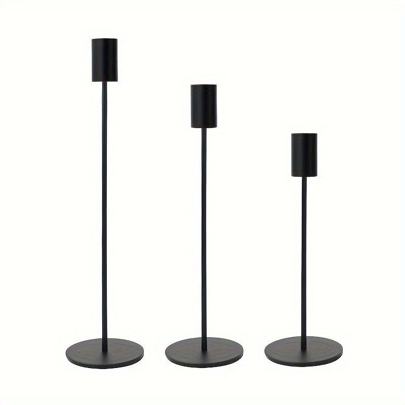 Rynx | ElegantGleam | 3-piece metal candle holder set for the table