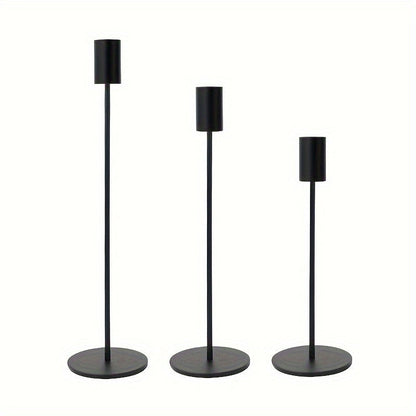 Rynx | ElegantGleam | 3-piece metal candle holder set for the table