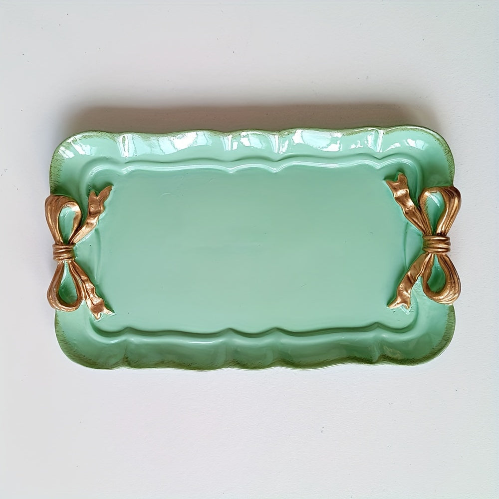 Rynx | VintageServe-Dessert Plate - Rectangular Harse Candy Bowl with Bow Button