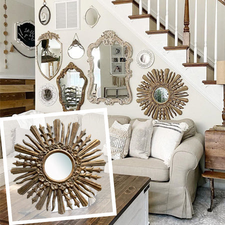 Rynx | Antique Gold Sunbeam Mirror
