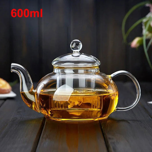 Rynx | Filterable Heat-Resistant Glass Flower Teapot