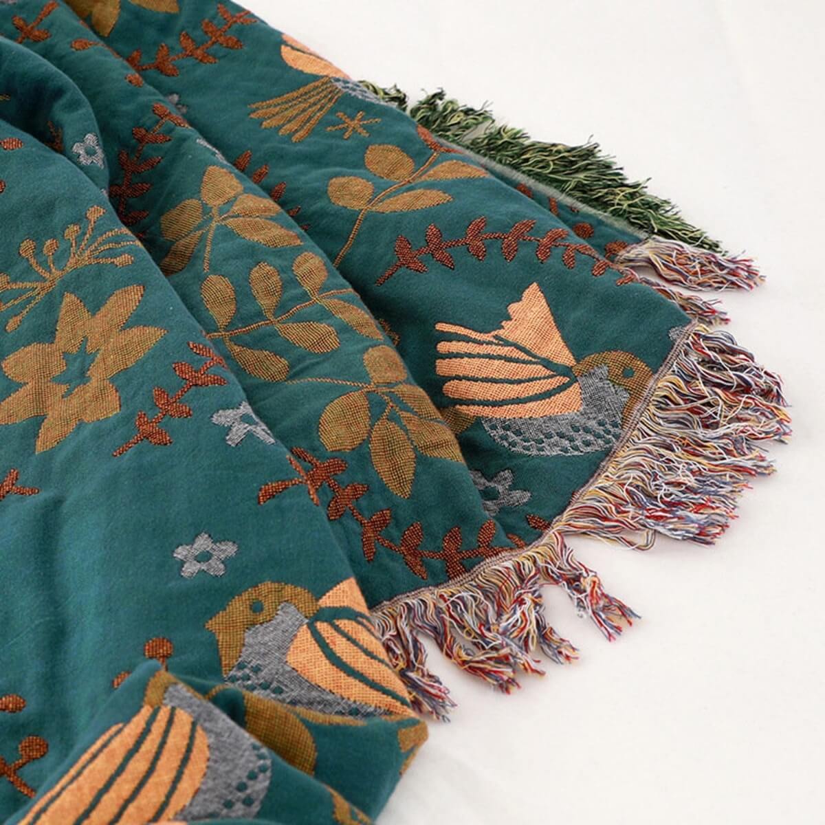 Rynx | Reversible Scandinavian Bird Throw Blanket