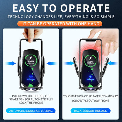 Rynx | 2-in-1 Wireless Car Charger & Phone Holder Automatic Clamping - Fast Charging Secure Universal Compatibility Adjustable & Practical