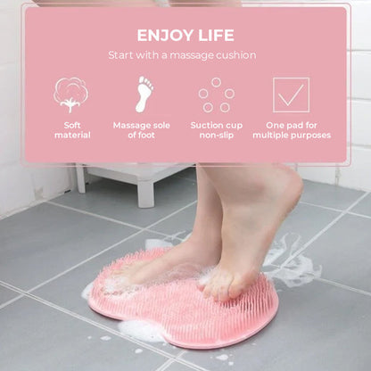 Rynx | Shower Foot & Back Cleaner, Non-Slip Bathroom Silicone Massage Pad