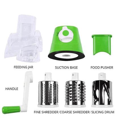 Rynx | 3 In 1 Rotating Cheese Grater Vegetable Cutter
