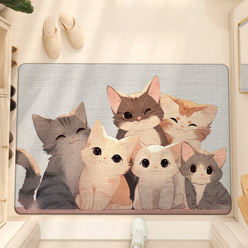 Rynx | Cute Cat Family PVC Coil Mat