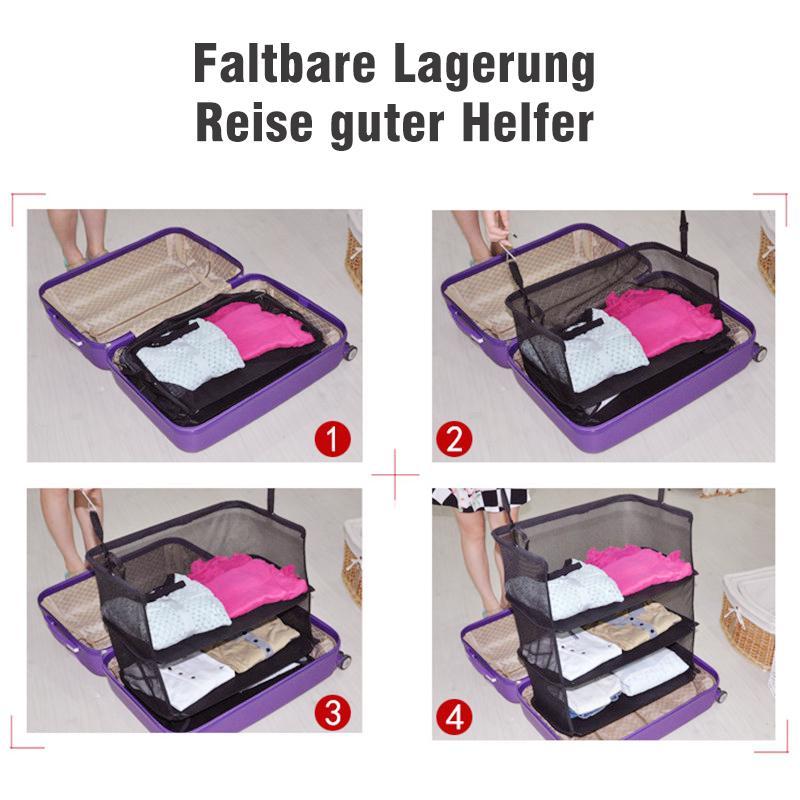 Rynx | 3-Layers Foldable Shelf Bag Multifunctional Thick Hook Travel Wardrobe Bag Storage Shelves