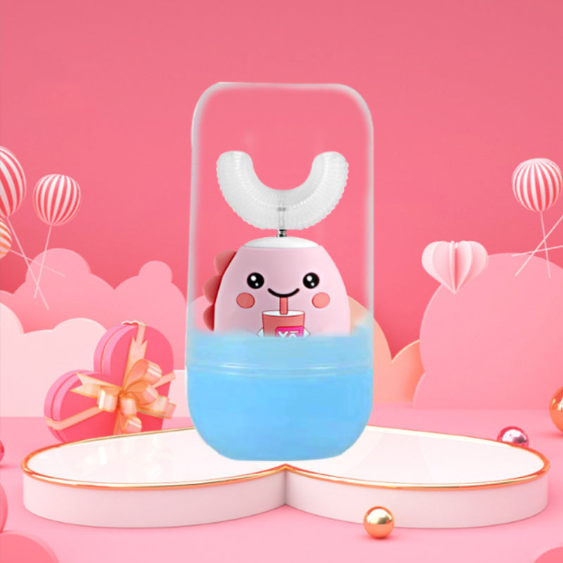 Rynx | 360 Degree Electric U-Shaped Toothbrush Pink+Dust Protection