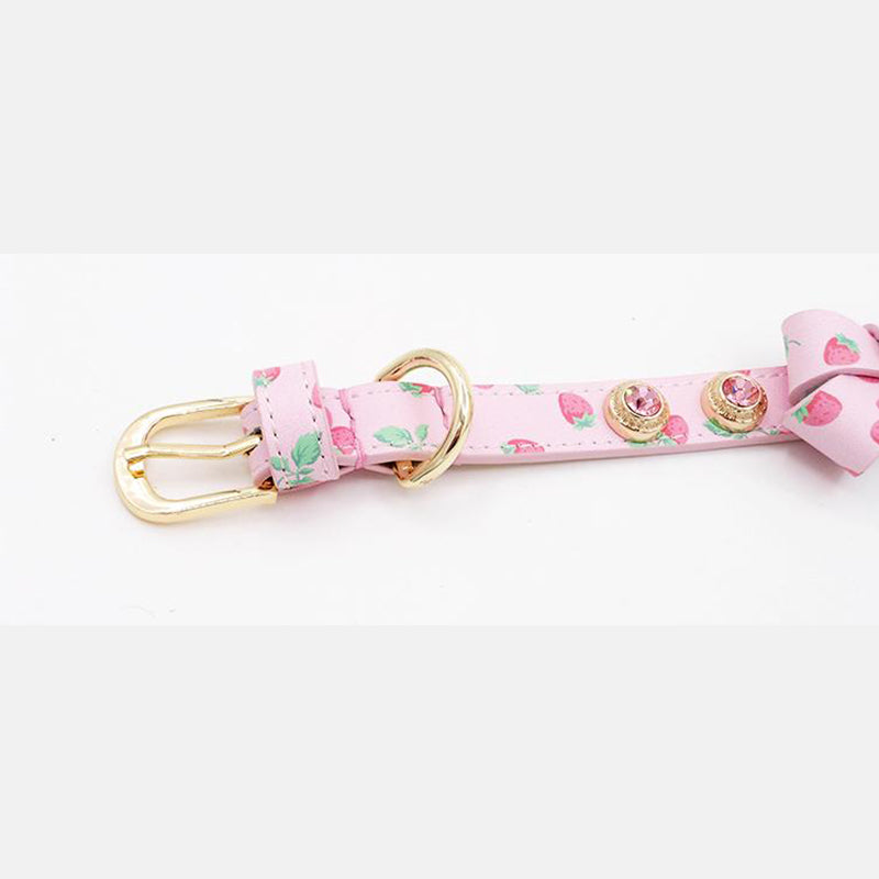 Rynx | Handcrafted Leather Collar for Pets Strawberry