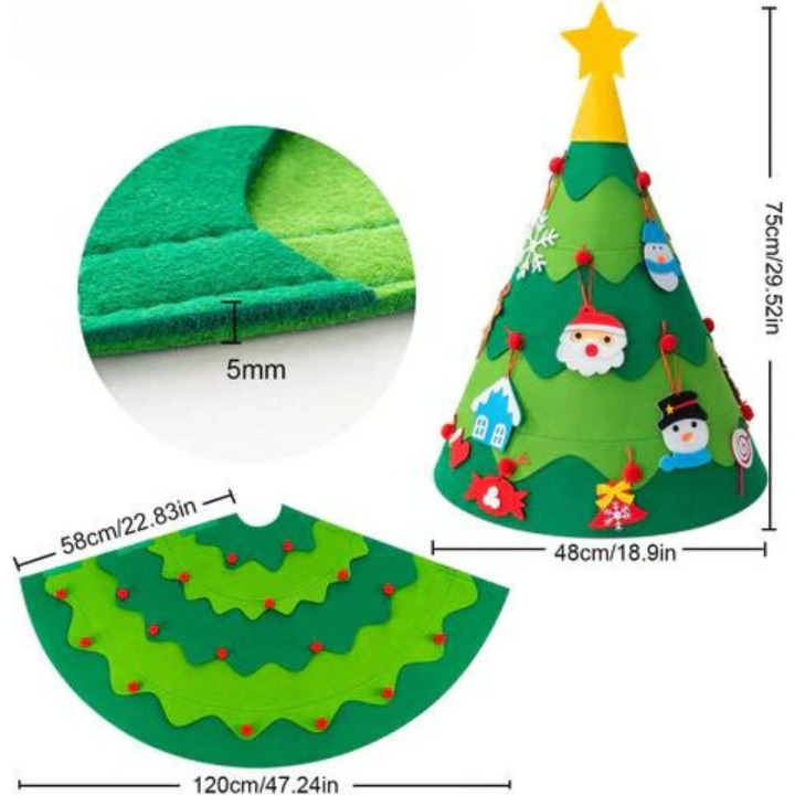 Rynx | 3D Frummies Felt Christmas Tree | Montessori DIY Decorating Christmas Tree with Children