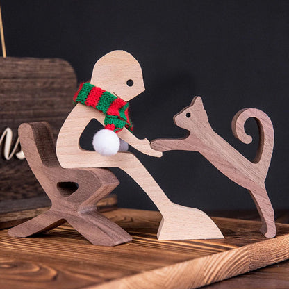 Rynx | Gift for Animal Lovers - Wooden Sculpture Table Ornaments - The Love Between You and Your Furry Friend