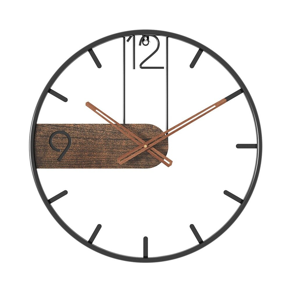 RYNX | Wall Clock In Stainless Steel And Walnut Wood