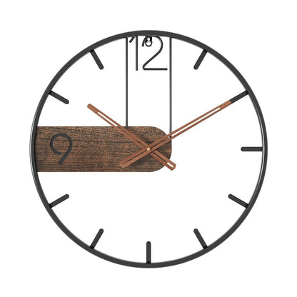 RYNX | Wall Clock In Stainless Steel And Walnut Wood