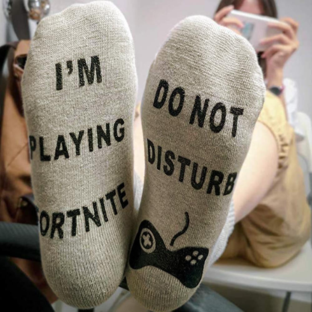 RYNX | Do Not Disturb I'm Playing Fortnite Funny Cotton Socks, 1 Pair