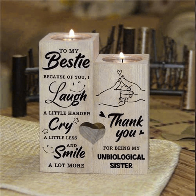Rynx | LäChle Much More - Wooden Candle Holder With Candle Gift For Your Loved Ones