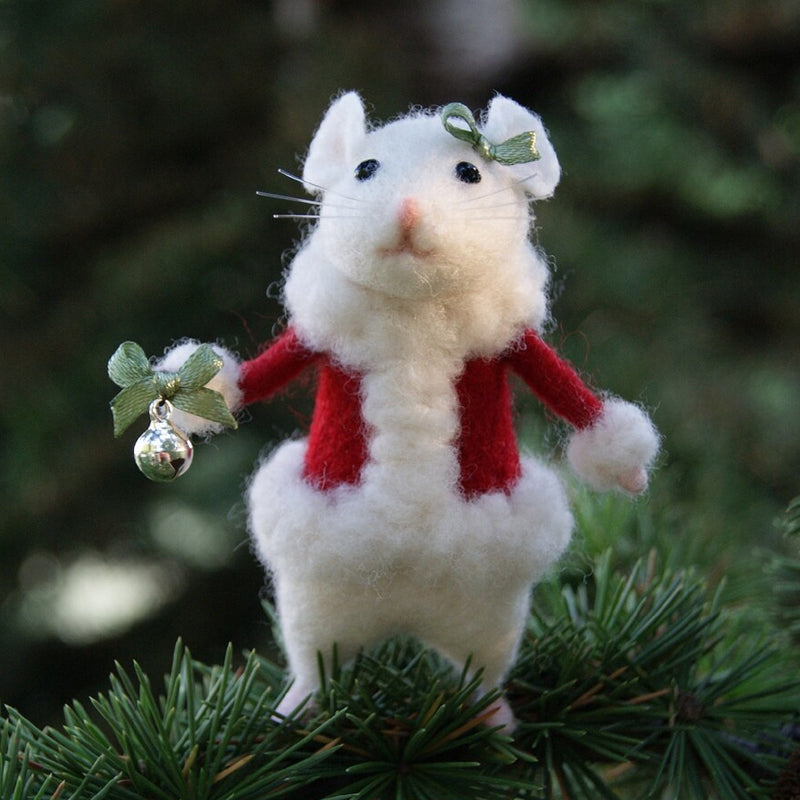 Rynx | Felt Mouse and Pumpkin Ornament
