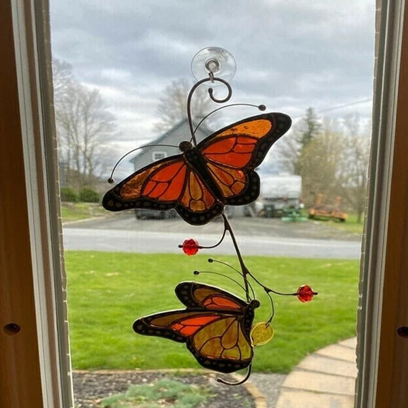 Rynx | Stained Glass Window Decoration Monarch Butterfly
