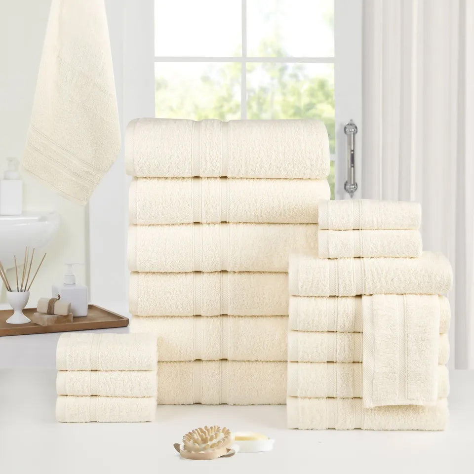 Rynx | 18-pieces: Bibb Home Zero Twist Egyptian cotton towel set