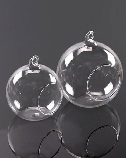Rynx | GlobeFlicker Terrarium Glass Tealight Holder | Set of 2 | Elegant Decor for Home | Atmospheric Lighting