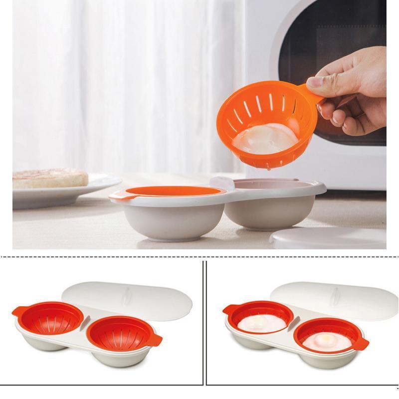 Rynx | Microwave Egg Poacher Food Quality, 2-Cup Portable Egg Cooker
