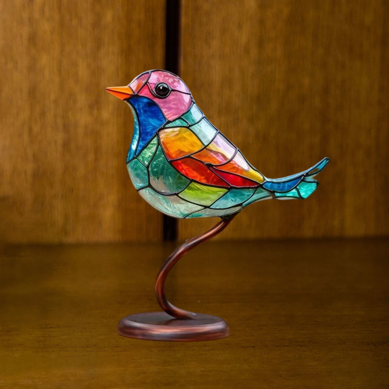 Rynx | VöGel On Branches Colored Acrylic Ornaments, Double-Sided Multicolored Style
