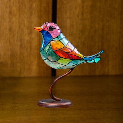 Rynx | VöGel On Branches Colored Acrylic Ornaments, Double-Sided Multicolored Style