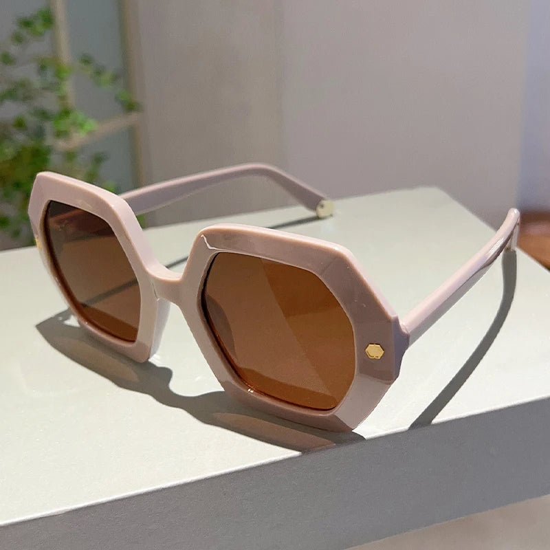 RYNX | Trendy Oversized Sunglasses for Women Pink Brown
