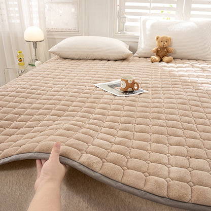 Rynx | Luxurious Solid Color Thick Milk Velvet Mattress Cover - Soft, Comfortable, Breathable Bedding Pad for Restful Sleep in Bedroom, Guest Room, Dorm, and Hotel
