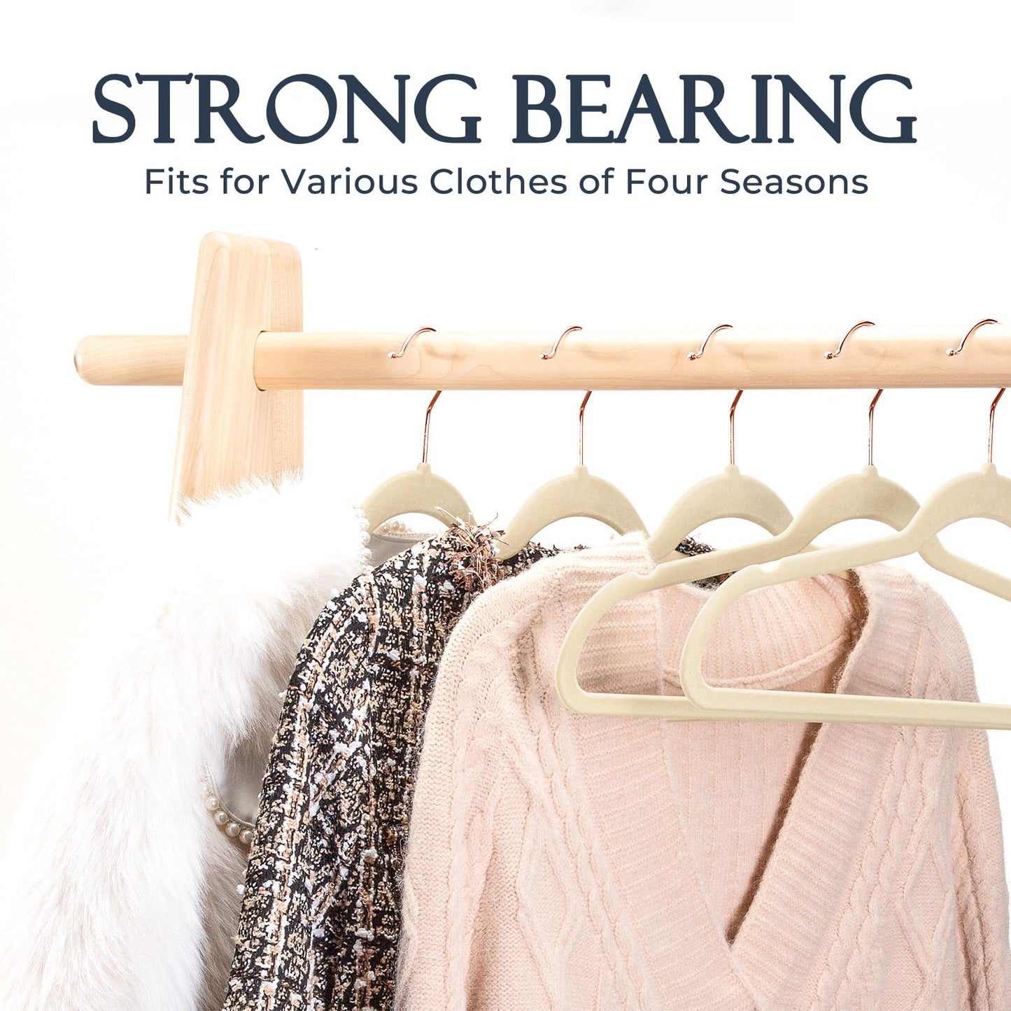 Rynx | 20/30/60 Pack Velvet Hangers - Premium Non-Slip Felt Hangers with Sturdy Black/White Finish - Heavy Duty Coat and Suit Hangers with Space-Saving 360° Rotating Rose Gold/Galvanized Metal Hook