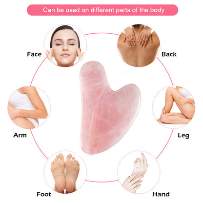 Rynx | Rose Jade Gua Sha Face and Body Massage for Skin Renewal and Anti-Aging
