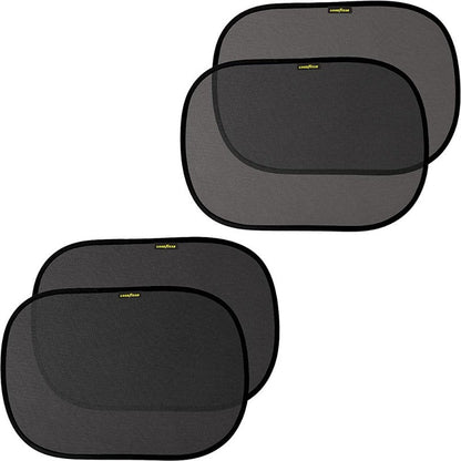 Rynx | Goodyear 4-pack Self-adhesive Car Window Shades with Double-layered Design for Maximum Sun Protection and Visibility