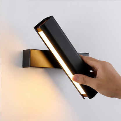Rynx | Aqsa Modern LED Wall Lamp Indoor Reversible Rectangular Metal/Wood Living Room
