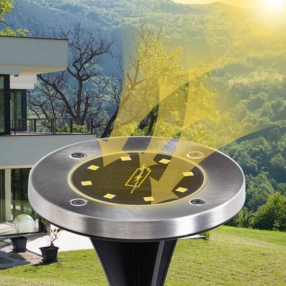 Rynx | 4 Pack Solar Lights 8 LED Solar Lights Outdoor Solar-Powered Garden Lights Waterproof Recessed Lights for Patio Path Garden Lawn Courtyard Driveway Patio Walkway