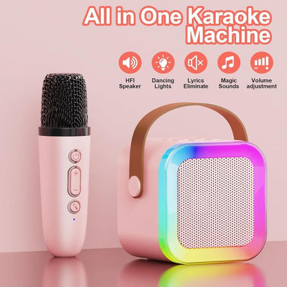 Rynx | Mini Karaoke Machine for Kids & Adults, Portable Bluetooth Speaker with Wireless Microphones and Fun Voice Change Features