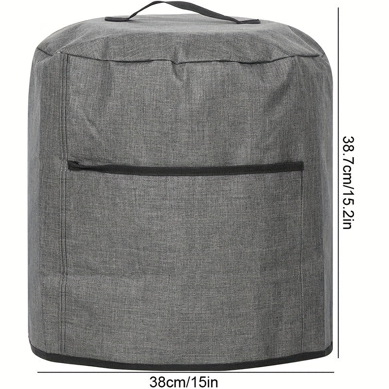 Rynx | Air Fryer Dust Cover – Waterproof Insulated Protective Bag with Pocket and Handle – Fits Electric Pressure Cooker, Air Fryer, Rice Cooker, Steamer – 38x38.7cm/14.96x15.24 Inch (Grey)